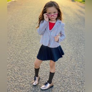 Cranberry plaid blazer